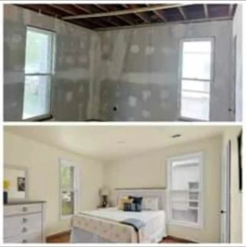 Interior improvement before and after view