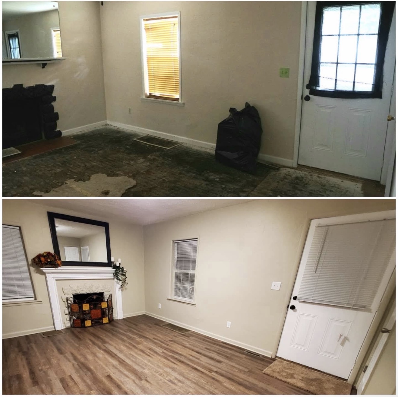 Room improvement before and after view