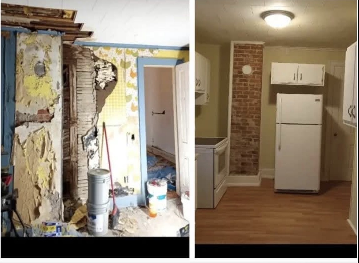 Property repair before and after view